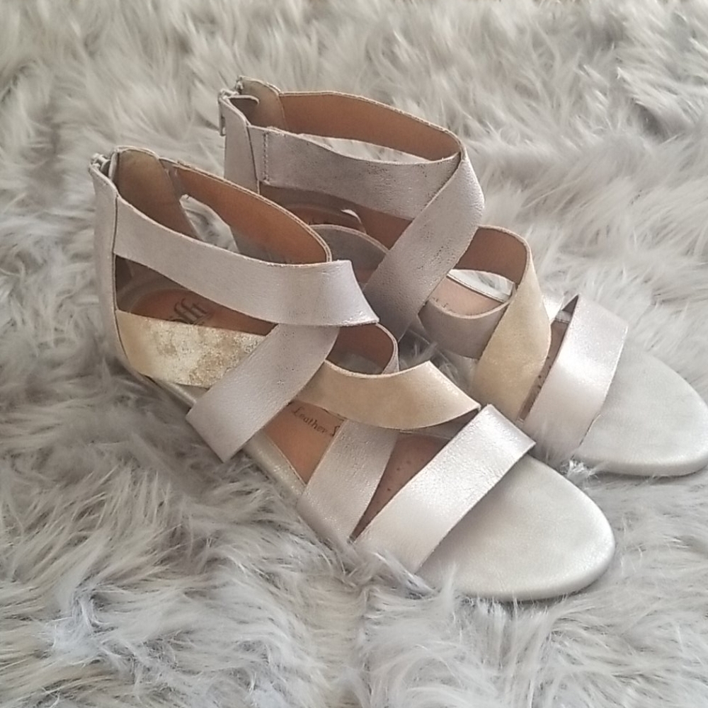 Sofft Metallic Silver with Gold accent Sandals
